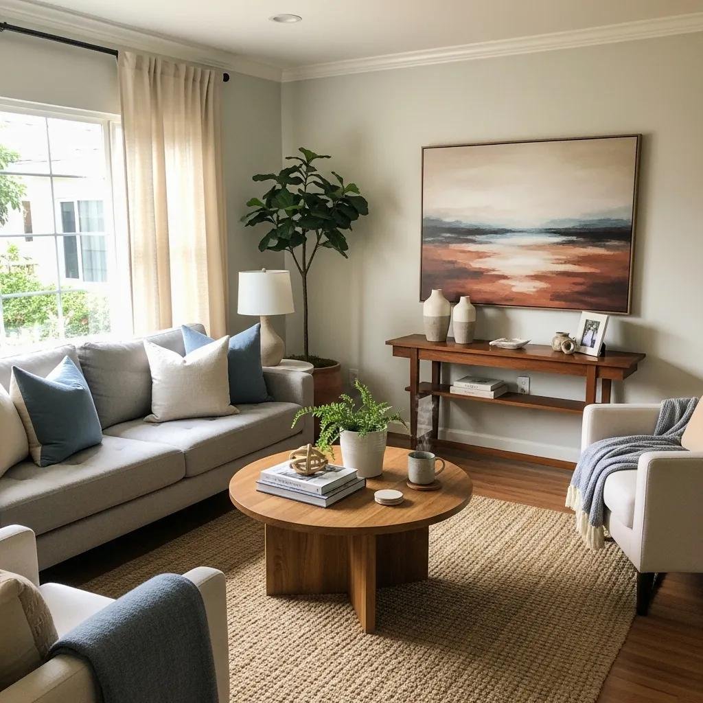 Well-staged living room in a Long Beach home, emphasizing seller strategies for maximizing property value
