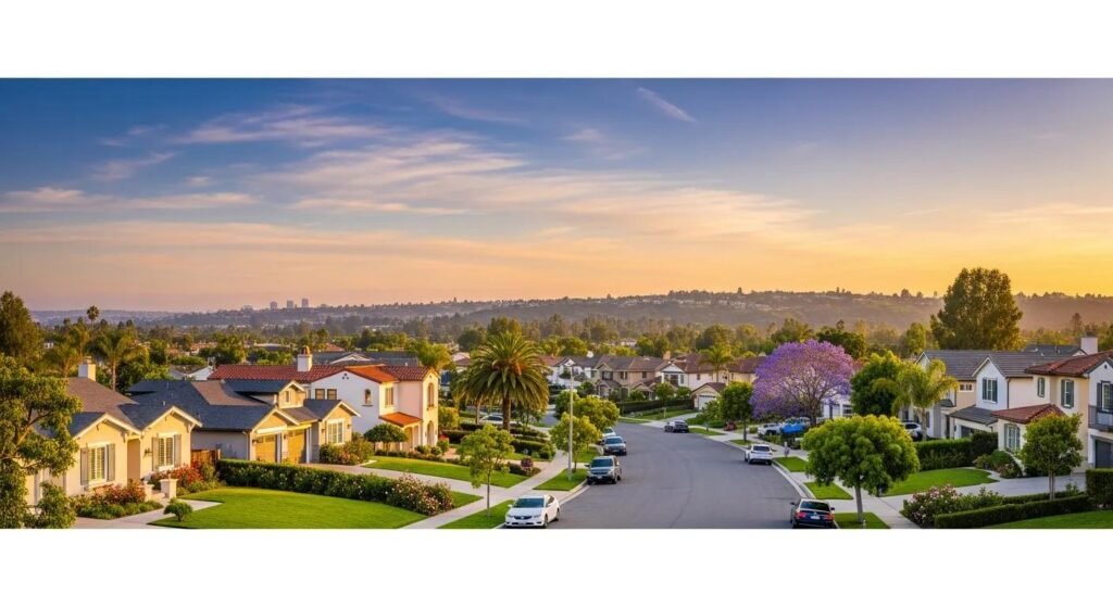 LA County suburban homes neighborhood view